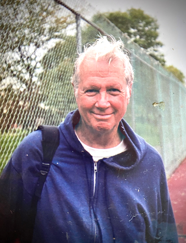 Pancho after playing tennis, one of his life passions.